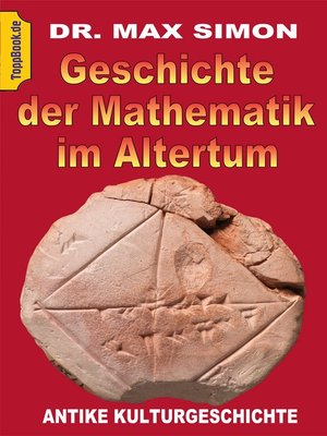 cover image of Geschichte der Mathematik im Altertum